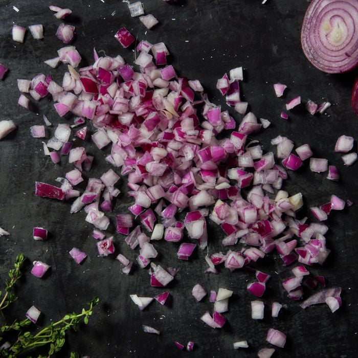 Prep Red Onions Diced (10mm)