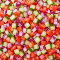 diced Red Onions , diced cucumbers, diced tomatoes mix