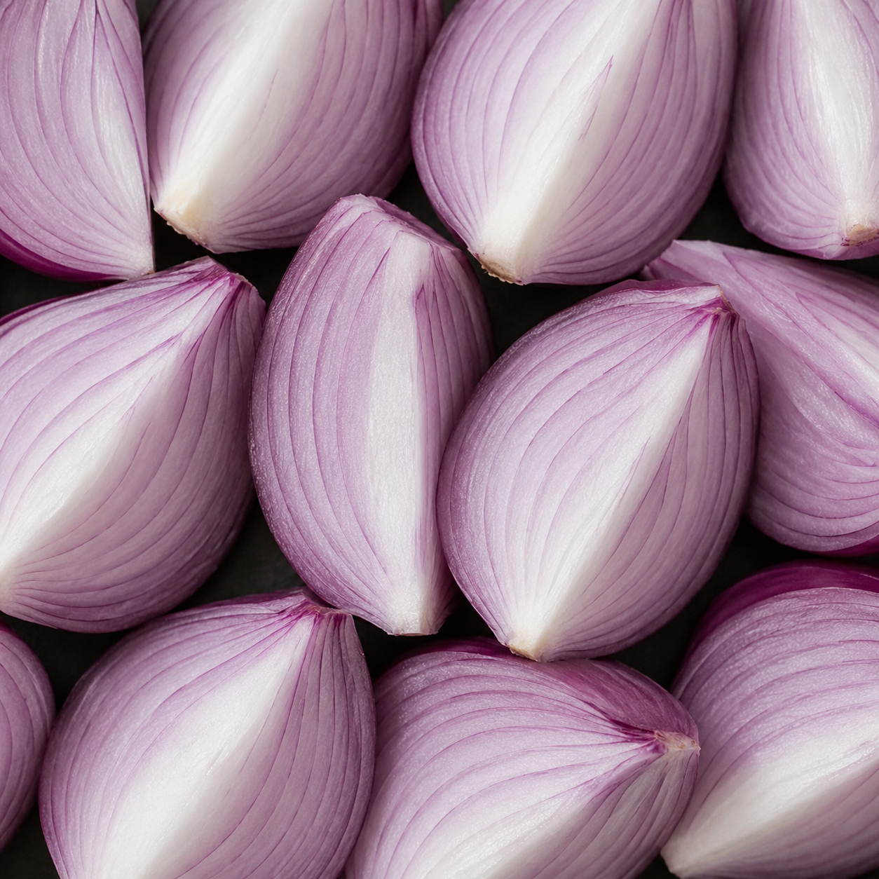 Red Onions Peeled Quartered