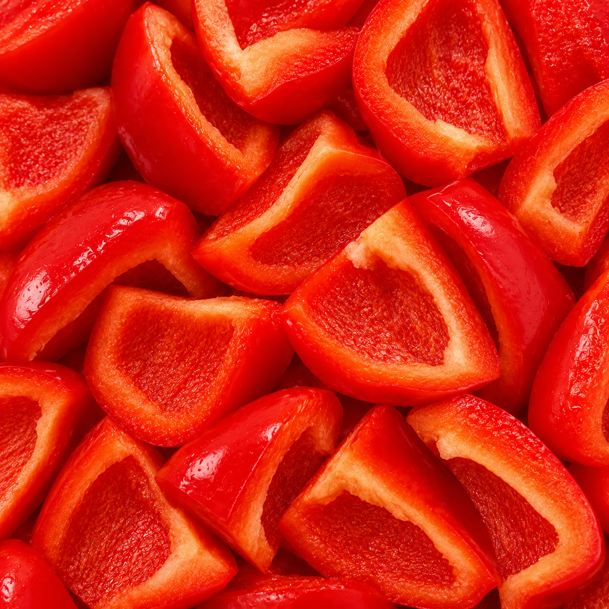 Red Bell Peppers Quartered