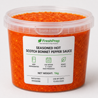 Cooked  & Seasoned Hot Scotch Bonnet Pepper Sauce (1KG)
