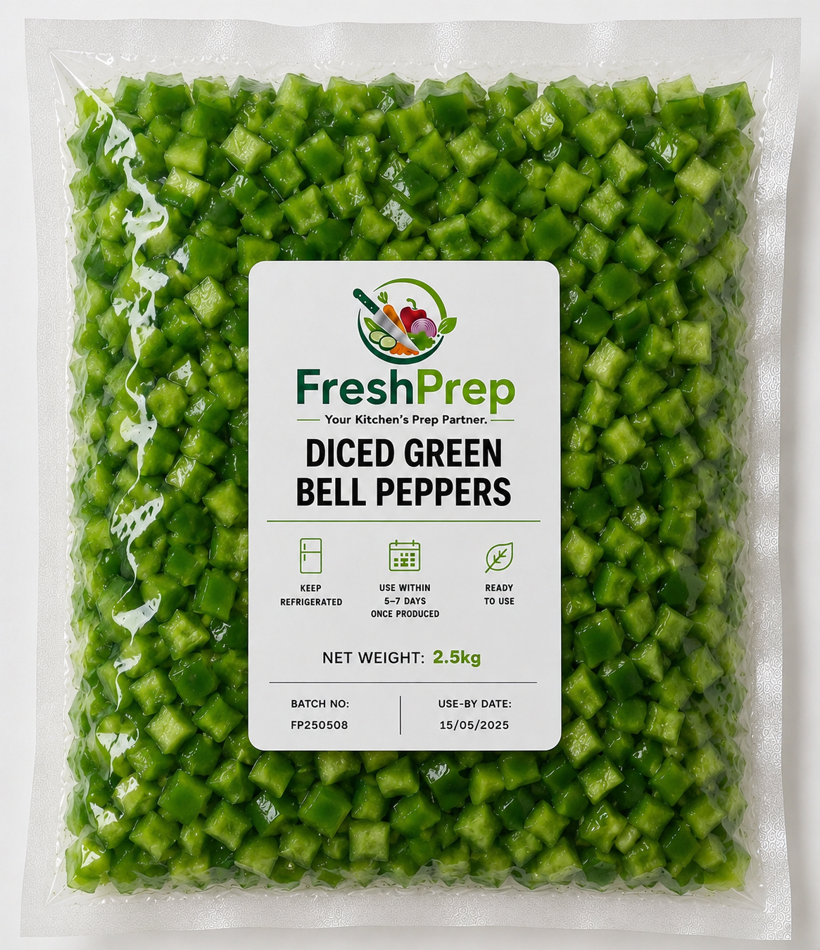 Green Bell Peppers Diced