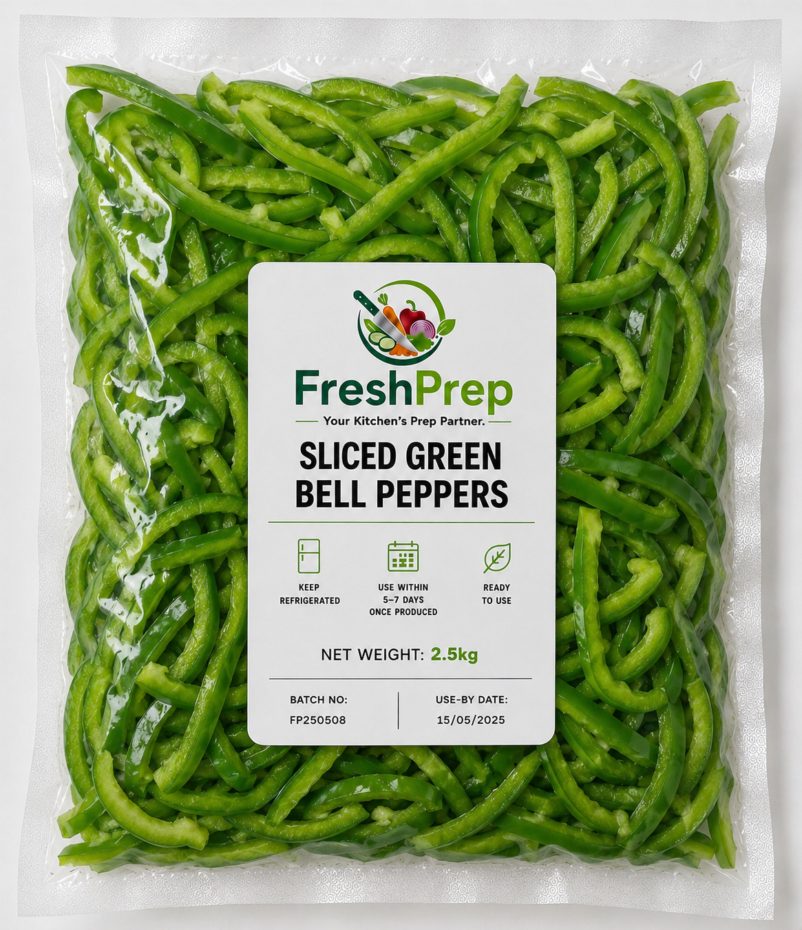 Green Bell Peppers Sliced