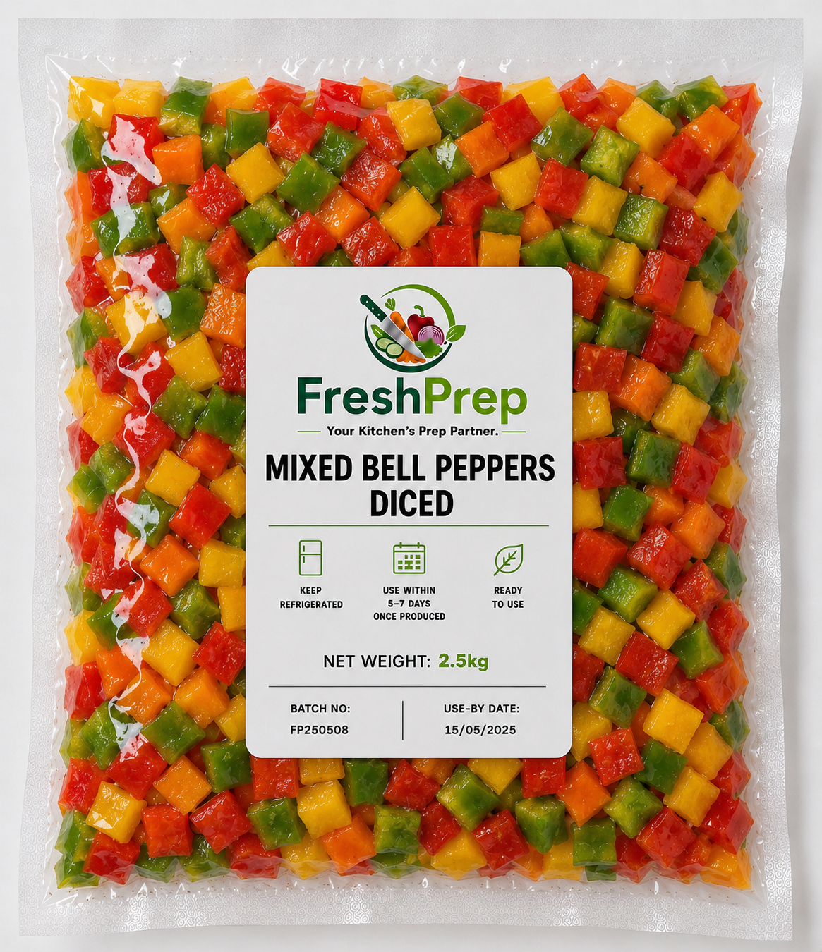 Mixed Bell Peppers Diced