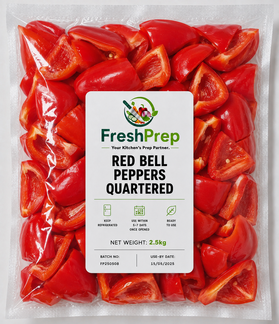 Red Bell Peppers Quartered